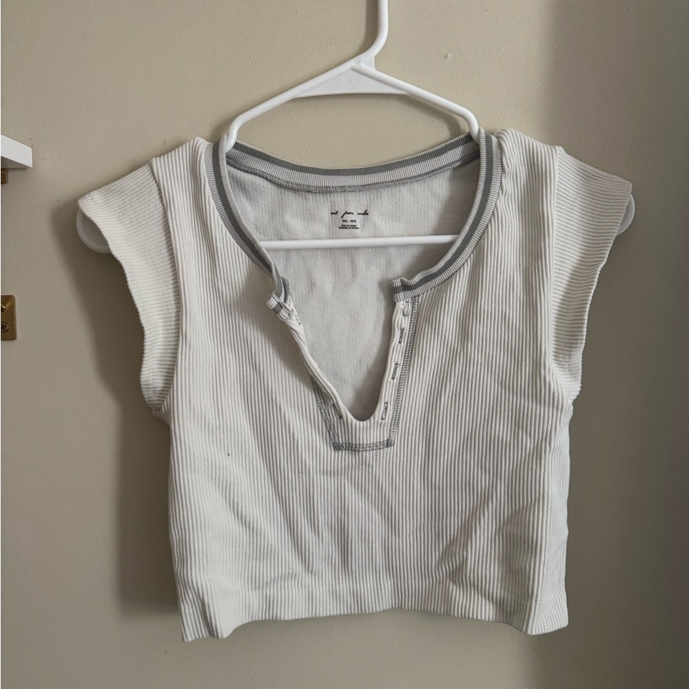 Urban Outfitters Gray Ribbed Top